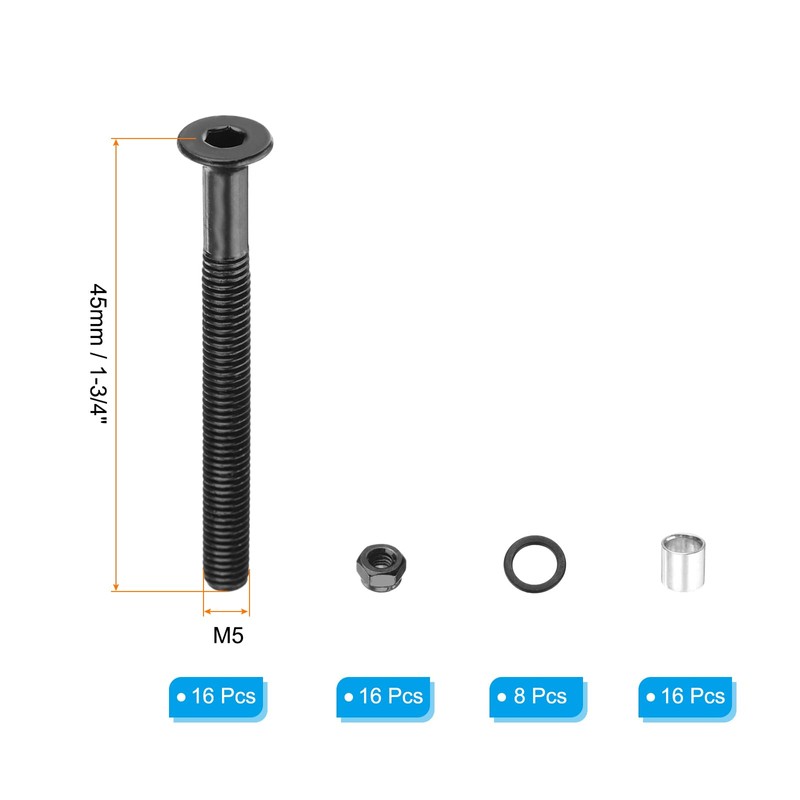 PATIKIL Skateboard Hardware Kit, Includes 16pcs 1-3/4" Desk Mounting Screws