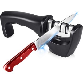 Afilador De Cuchillos, Salandens Afilador Manual De Cocina, Afilador De 3 Etapas Ayuda a Reparar El Cuchillo, Para Cualquier Tipo De Cuchillos