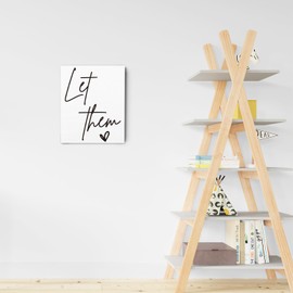 Ryeolo Let Them Inspirational Mental Health Wall Art Framed, Positive Affirmations Wall Decor, Motivational Quote Canvas Wall Art Prints for Home Bedroom Living Room Office, 12x16 Inches