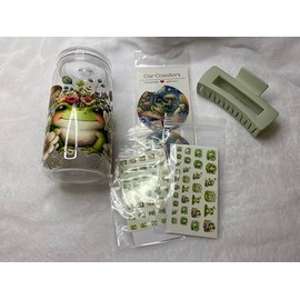 Frog Gift Set : Nail Art Waterslide Decals, 16oz Cup, Car Coaster