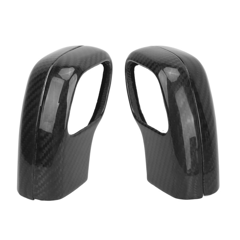 2Pcs Gear Shift Knob Cover Trim Protective Carbon Fiber Gear
