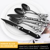 53-Piece Black Silverware Set with Serving Utensils, Stapava Black Flatware