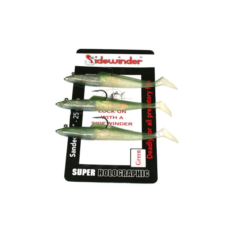 Sidewinder Sandeels Green 6"" Sea Fishing Lures