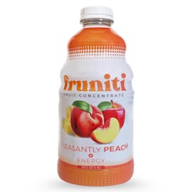 Fruniti Peach Smoothie Mix - Energy Boosting - No Sugar Added - Delicious Fruit Puree - Vitamin B-6, Vitamin B-12, Ginseng - Apple, Pineapple, Peach Purée - Makes 24 Smoothies