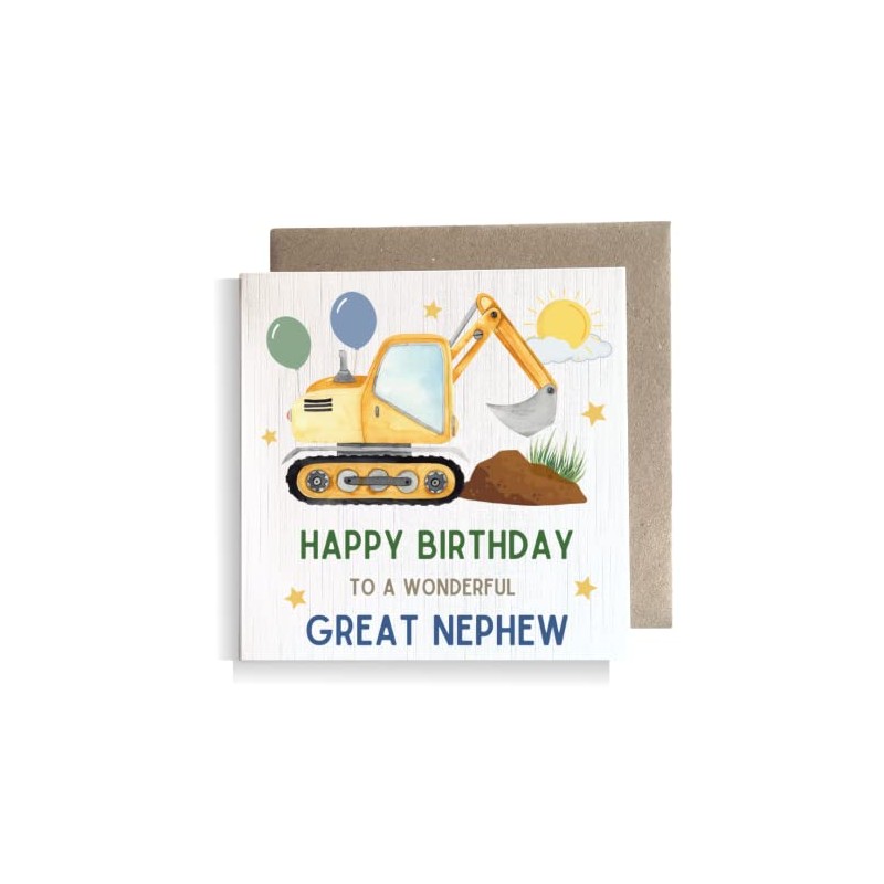 Second Ave Great Nephew Birthday Children's Kids Baby Digger Square