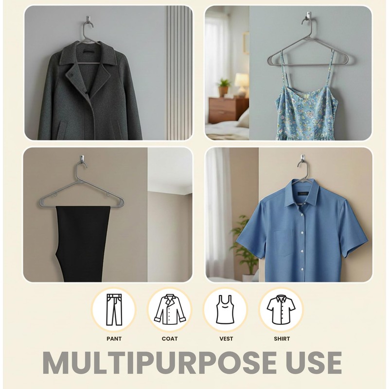 Utopia Home Plastic Hangers 50 Pack – Built-in Strap Hooks