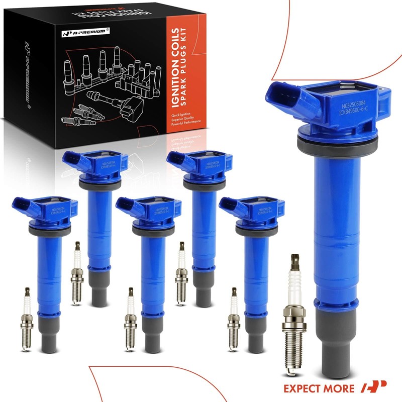A-Premium (Blue) Set of 12 Ignition Coil Pack and Iridium