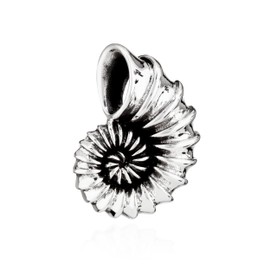 NKlaus 23 x 15 mm Fossil Pendant 925 Silver Maritime Amulet Silver Jewellery Solid 15800, Sterling Silver