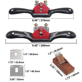 boeray 2pcs Adjustable SpokeShave with Flat Base, 6pcs Metal Blade and 1pcs Portable Woodworking Planes Wood Working Hand Tool Perfect for Wood Craft, Craver, Working