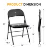 HealSmart 4 Pcs Folding Chairs with Leather Padded Cushion Seats,