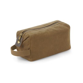 Canvas Toiletry Wash Bag - Camel