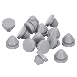 uxcell 28Pcs Silicone Plugs, Rubber Round Snap in Locking Hole Plugs for 9-10mm Hole, Hole Stoppers Waterproof Hole Plug for Metal Tube, Furniture End Caps Inserts, Grey