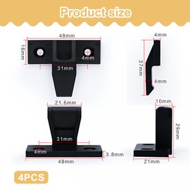 4 Pairs Cabinet Clips Keku Push in Panel Clip Kitchen Cabinet Plinth Clips Press ABS Quick Push Fittings Hidden Furniture Bath Panel fixings Connector Board Connector for Cabinets Wardrobe Bed Table