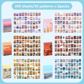 LOKIPA 300 Sheets Washi Sticker Set, Aesthetic Washi Stickers for Journaling Decorative Stickers for Scrapbooking DIY Arts Crafts