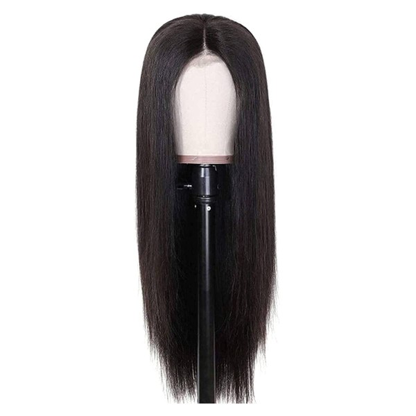 QTHAIR 14A Straight Lace Front Wigs Human Hair Pre Plucked HD Transparent 13x4 Lace Frontal Wigs Human Hair with Baby Hair 160% Density Brazilian Virgin Human Hair Wigs for Black Woman Natural Color 20 Inch