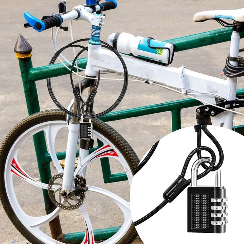 Casenly 2 x Cable Lock Combination Lock Steel Cable with
