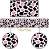 Pudodo Pink Cow Table Runner Cowgirl Themed Birthday Party Western