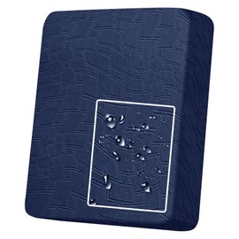 MAXIJIN Waterproof Sofa Seat Cushion Cover Jacquard Sofa Seat Cover Non-Slip Couch Seat Slipcover Protector Replacement for Individual Cushion with Elastic Bottom (Navy Blue, Large 1 Seater)
