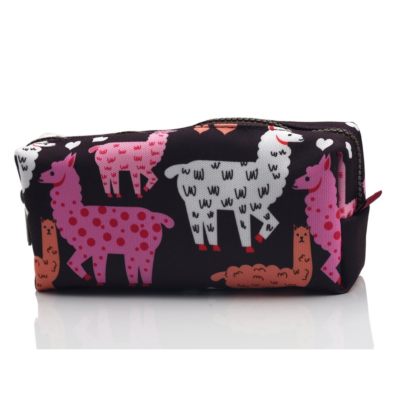 Llama Pencil Case Large Capacity Canvas Pen Bag Pouch Stationary
