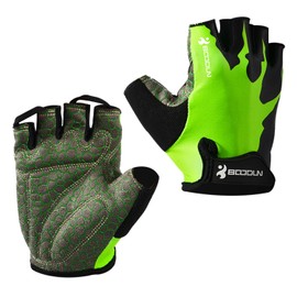 Boodun Cycling Gloves Short Half Finger Bicycle MTB Gloves Summer Cycling Gloves for Men Women Green L