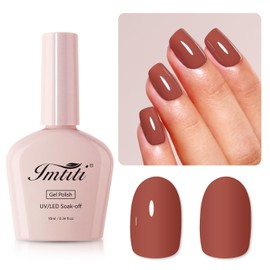 Imtiti Gel Nail Polish, Chocolate Moose Gel Polish Soak Off LED U V Nail Gel Polish Brown Gel Polish DIY Nail Art Starter Manicure Salon Gel Nail Kit for Women Girls 10ML