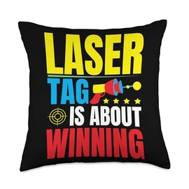 Funny Laser Tag Is About Winning Retro Gear | Lasertag Toy Throw Pillow