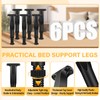 6 PCS Adjustable Height Bed Frame Support Legs - 7.8-14.6inch