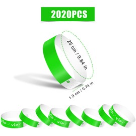 2020pcs Paper Wristbands for Events, Neon Wristbands Waterproof Entrance Wristbands Wrist Party Bands Paper Bracelets for Events Music Festival Sports Event Concert Exhibition (Green)