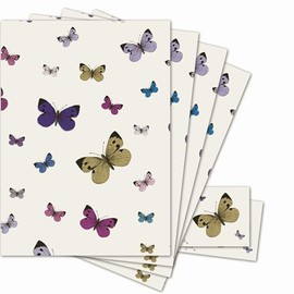 4 Sheets of Butterfly Wrapping Paper - Butterflies Gift Wrap and Tags - 70x50cm - Birthday, Mother's Day or Any Occasion - Recyclable and Eco Friendly