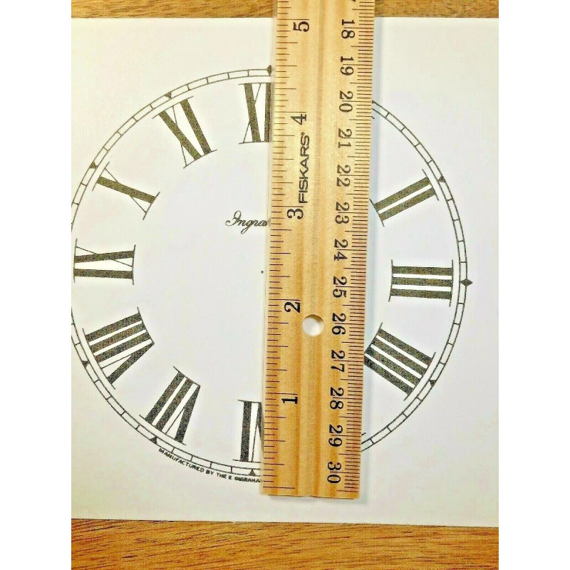 Ingraham 4 1/2" Ingraham Clock Paper Dial, Roman Numeral (Lot