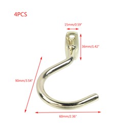 MY MIRONEY 4PCS Gold Closet Rod Supports Can be Used as a Clothes Rod Hook, Widely Used in Dressing Rooms, Kitchens, Bathrooms, etc