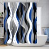 Nkzply 4 Pcs Blue Shower Curtain Black Bathroom Sets with
