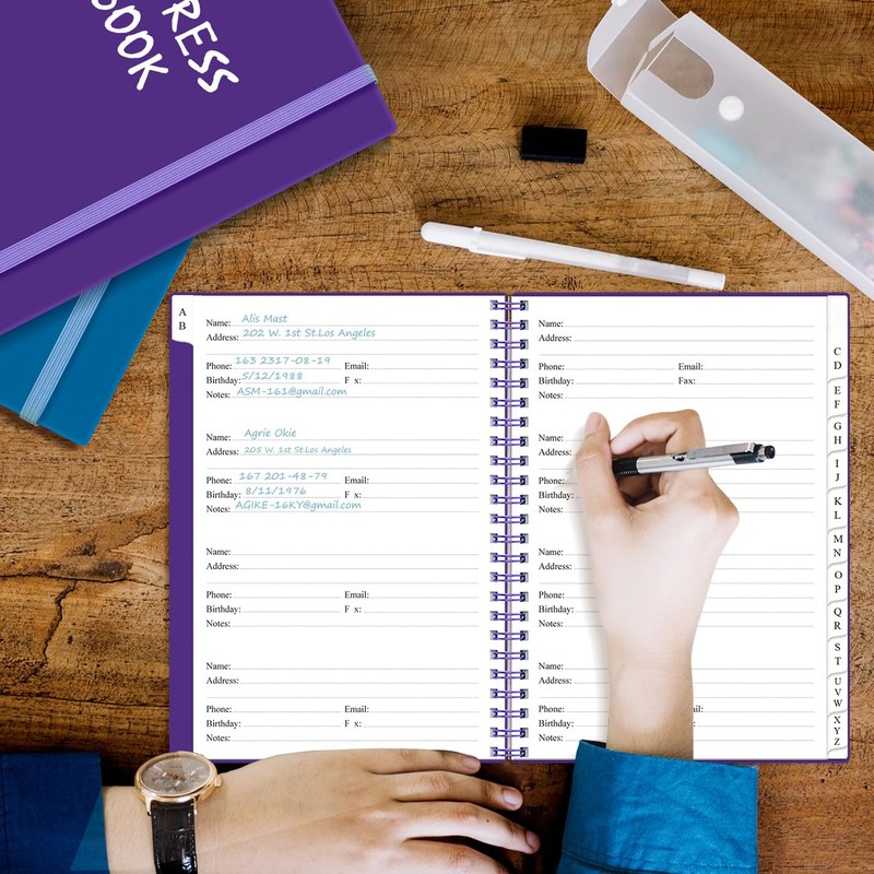 Address Book with Alphabetical Tabs - A5 Telephone & Address