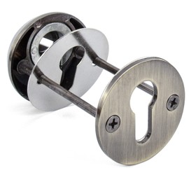 Apecs DP-80-C-CR Protective Escutcheon for Front Door, Exterior Doors and Interior Doors, Key Escutcheon for Profile Cylinder PZ with Core Extraction Protection, Round, Chrome, 1 Pair, 1 Pair