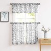 Treatmentex Grey Valance Curtain for Windows Leaf Print White Window