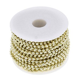 ANCLLO Pearl Garland 20M Delicate Decorative Pearl String for Wedding Party Festival Gold