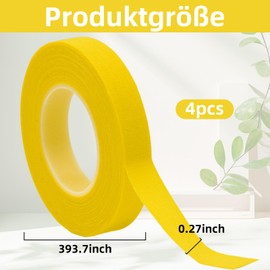 4 Rolls Sports Tape Set, Finger Tape 1.2 cm x 10 m, Finger Athletic Tape, Tape for Weight Lifting/Climbing/Golf/Hockey/Handball/Football Athletic Sports Tape for Grappling/Martial Arts (White, Yellow)
