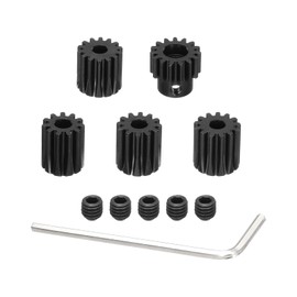 DMiotech M1 11T 12T 13T 14T 15T Steel 5mm Hardened Pinion Motor Gear for RC Car Brushed Replacement Brushless Motors, RC Applications with 5 Pcs Screws & Hex Spanner for DIY RC Boat Drone