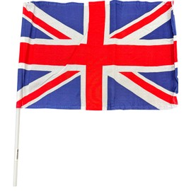 From .20p Union Jack Hand-Held Flag, 30 x 40 cm, Pack of 20, 100 and 500, British National Flag with Stick, 12 by 16 inches, England, St Georges, English (20)