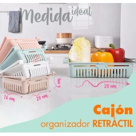 J.H. Company Cajon Organizador Retractil Para Refrigerador Cocina Hogar
