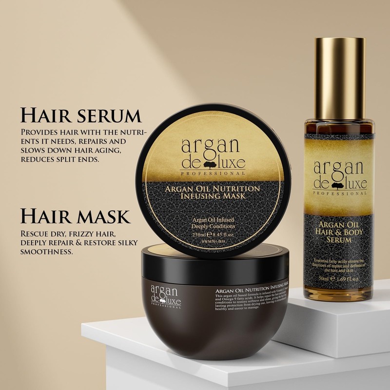 Argan Deluxe Professional Hair Care Set, Argan Oil Serum 50ml