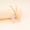 COAI Crescent Moon Crystal Rose Quartz Necklace for Women