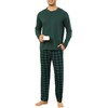 Vlazom Men's Pyjamas Sets Long-Sleeve Pj's Set Soft Loungwear Solid