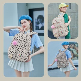 Lmwzh school backpack Big Student Laptop Suitable for Women aged Middle High School Teen Girls Bookbag(plum bossom)