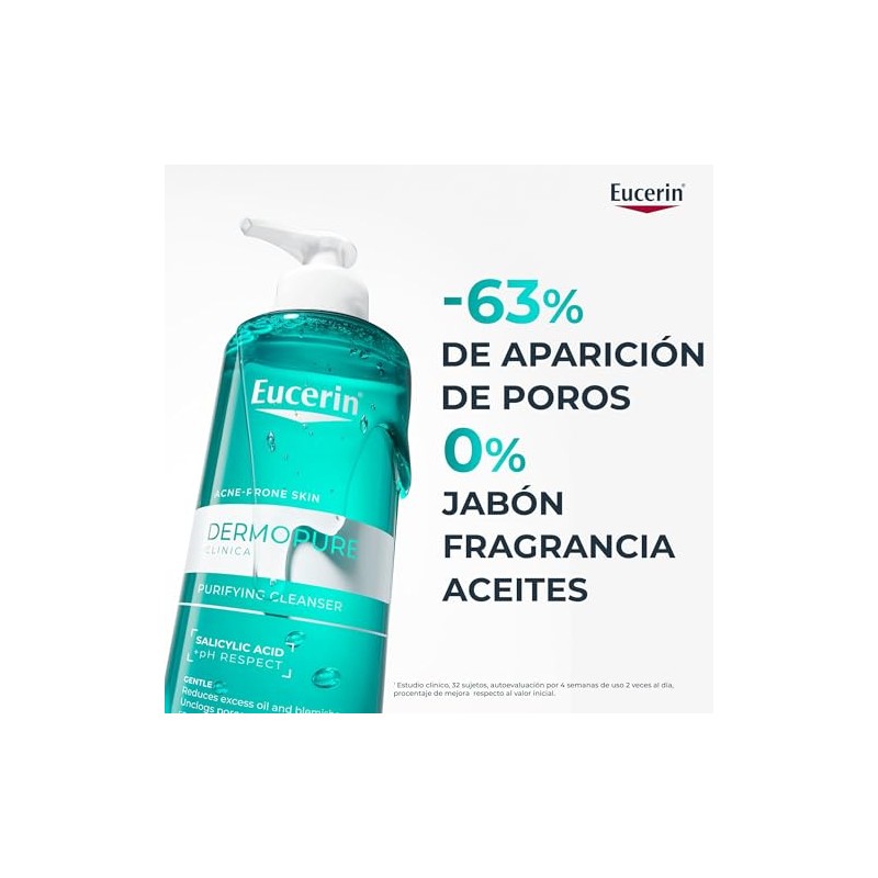 Eucerin Gel Limpiador Facial Piel Grasa Imperfecciones, 400Ml
