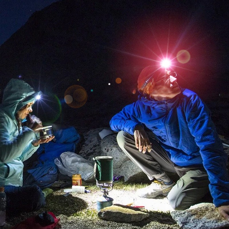 Bright LED Rechargeable Headlight USB Charging Sensing Hiking Head Lamp
