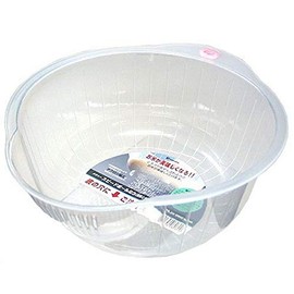 Inomata Japanese Rice Washing Bowl with Side and Bottom Drainers, White (4, White)