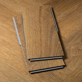 12” Cut Sample Luxury Vinyl Plank Flooring | DIY Click Installation, 40 Mil Wear Layer, Waterproof and Scratch Resistant LVP | Kingswood Herringbone