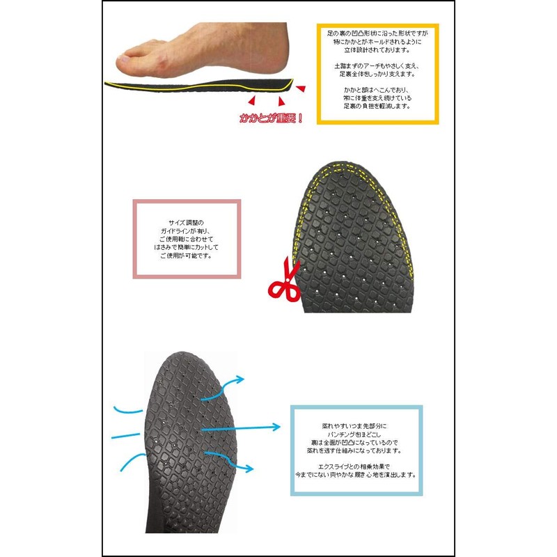 Wildwing (WILDWING) Insole Fatigue-Free Insole L Size NK-001 3D Deodorizing