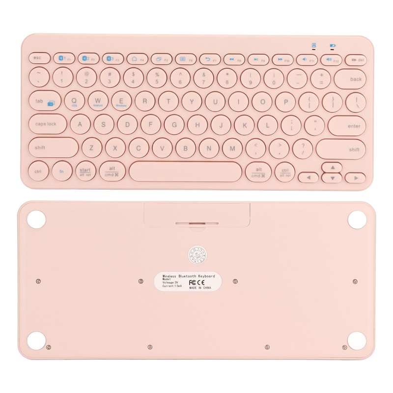 Wireless Keyboard 78 Keys Round Keycaps Slim Compact Retro Quiet